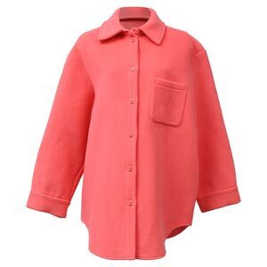 Max & Co Button-Down Overshirt in Coral Wool